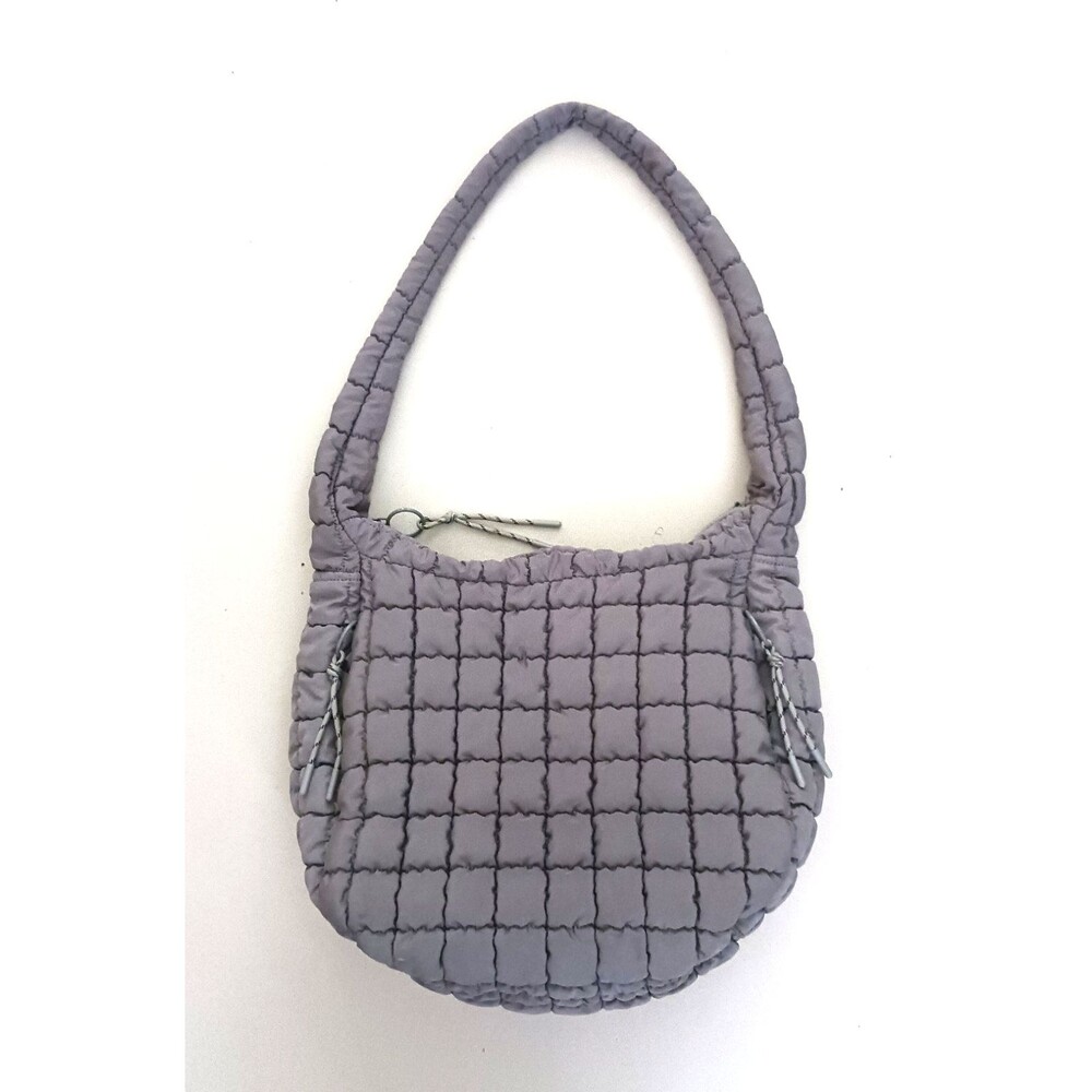 Urban Fit By Urban Expressions Lg Gray Quilted Puffer Hobo Carry All Tote